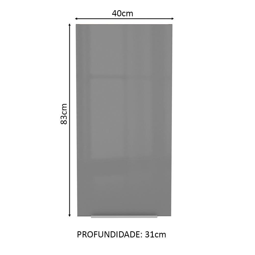 Armário Aéreo Madesa Lux 40 X 83 Cm 1 Porta Rustic/cinza - 6