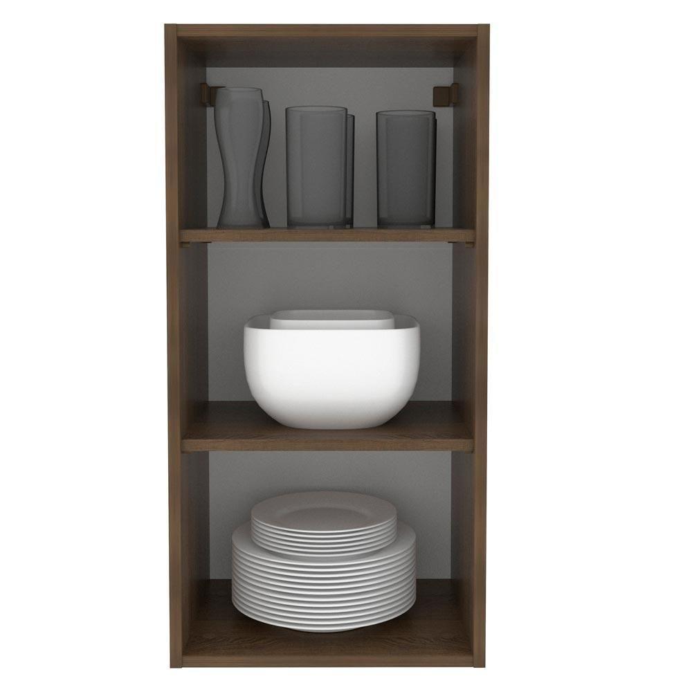 Armário Aéreo Madesa Lux 40 X 83 Cm 1 Porta Rustic/cinza - 7