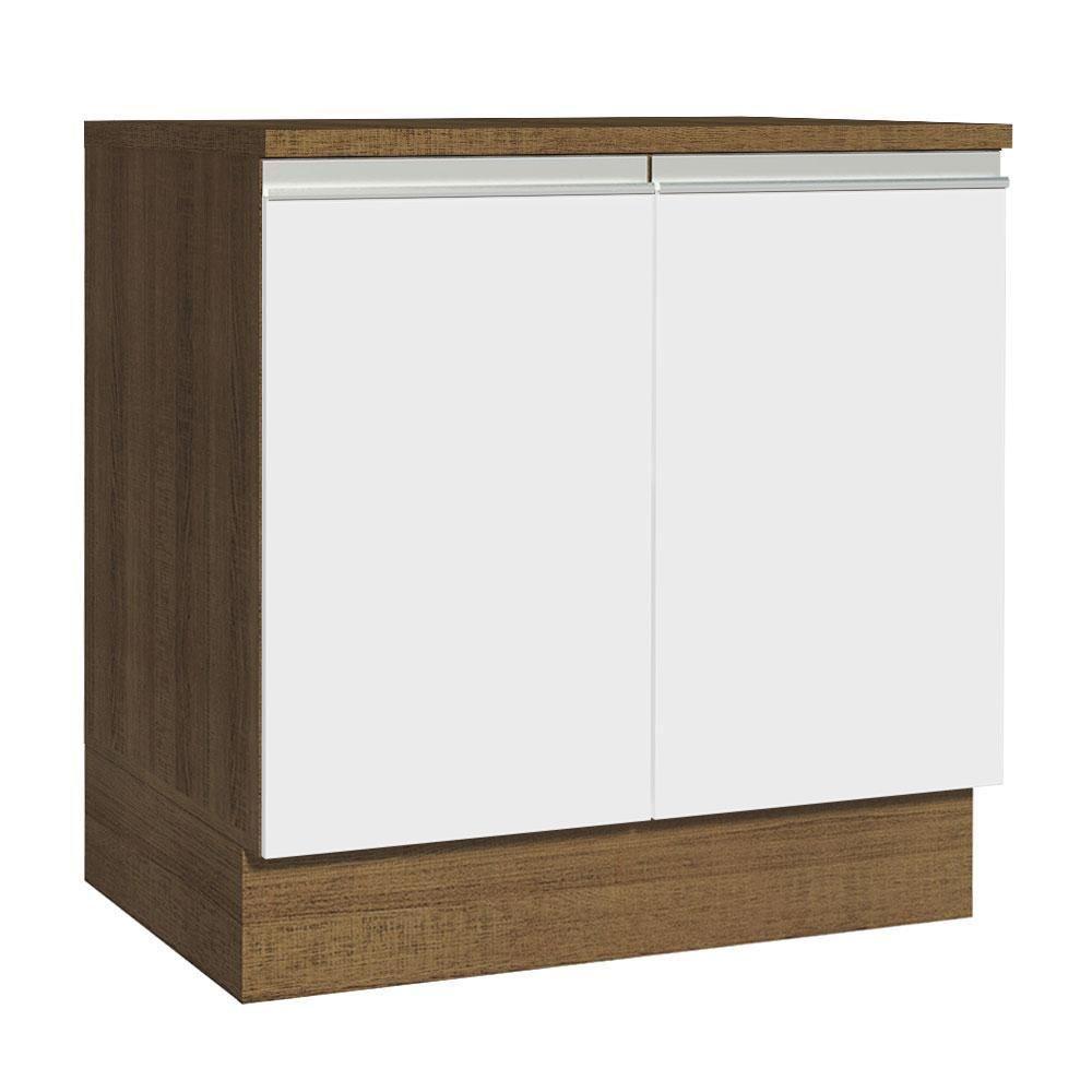 Balcão Glamy 80 cm 2 Portas Rustic e Branco Madesa - 1