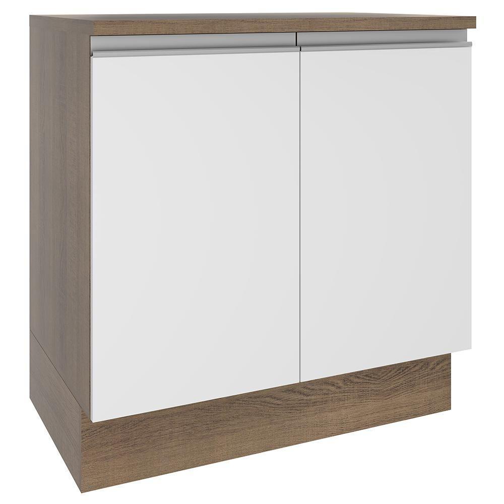 Balcão Glamy 80 cm 2 Portas Rustic e Branco Madesa - 2