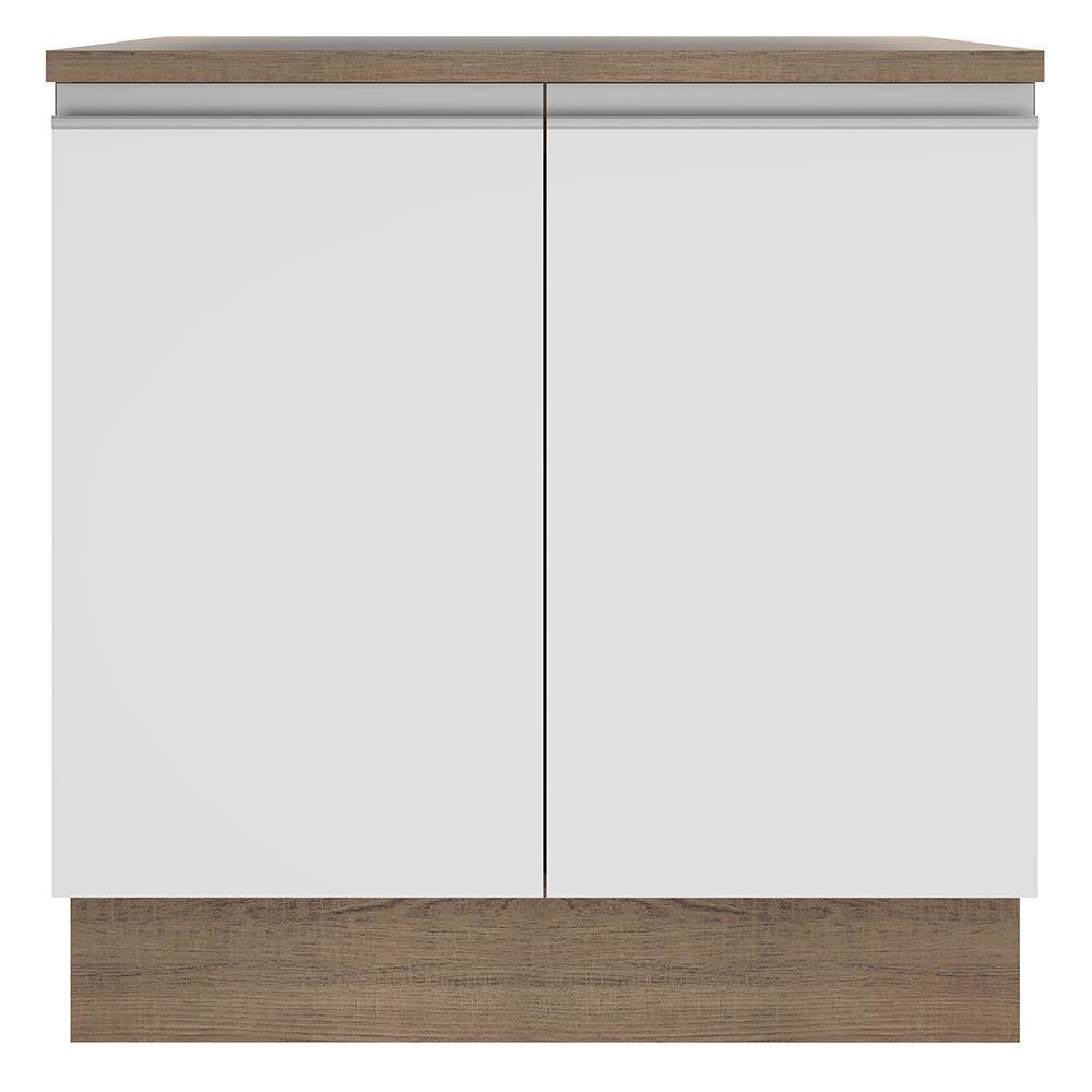 Balcão Glamy 80 cm 2 Portas Rustic e Branco Madesa - 6