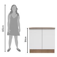 Balcão Glamy 80 cm 2 Portas Rustic e Branco Madesa - 7