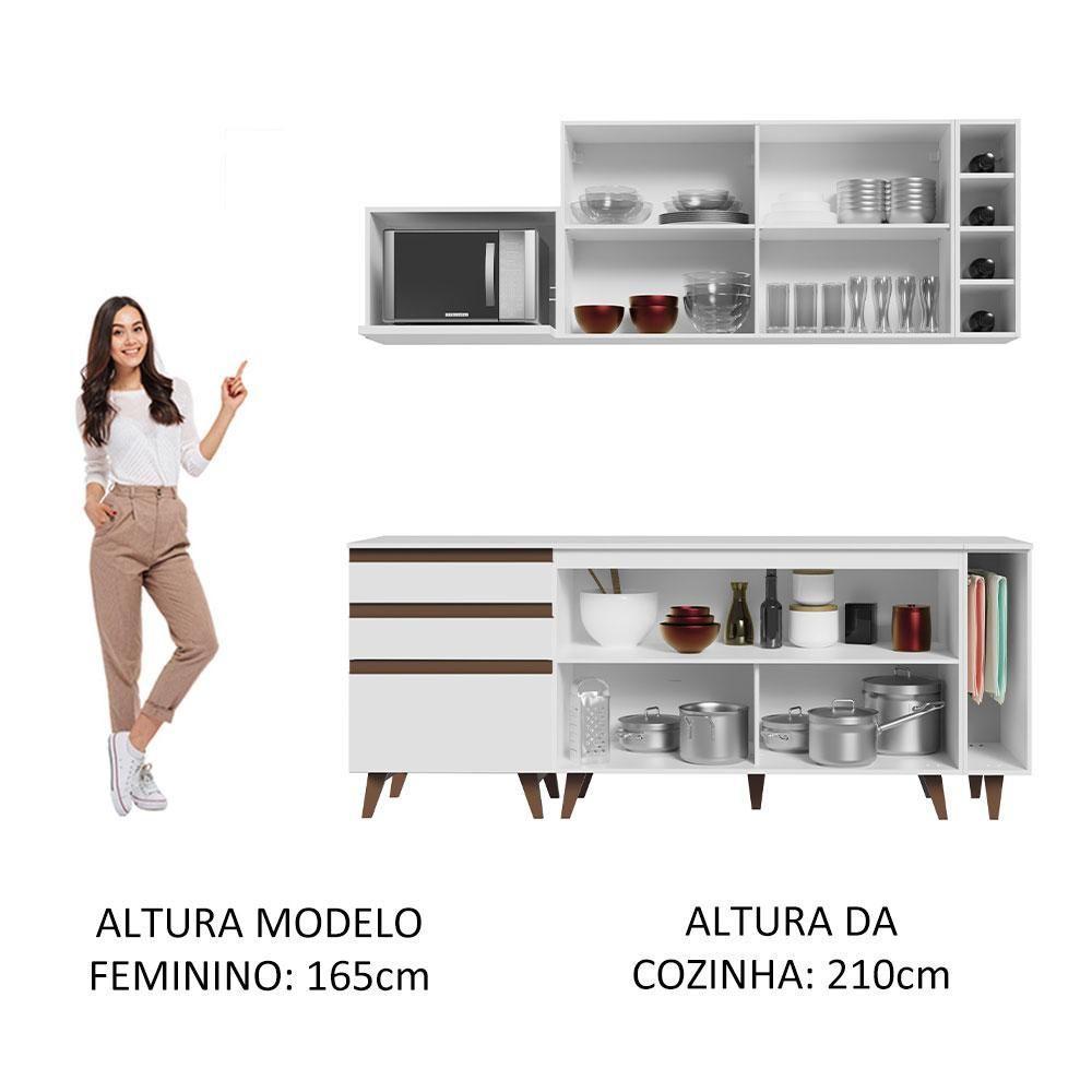 Cozinha Completa Madesa Reims com Armário e Balcão - Branco - 6