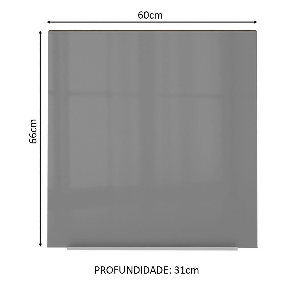 Armário Aéreo Madesa Lux 60 Cm 1 Porta Rustic/cinza - 3