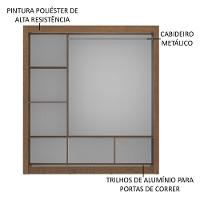 Guarda Roupa Casal Mônaco 3 Portas de Correr Espelhos Madesa - 2