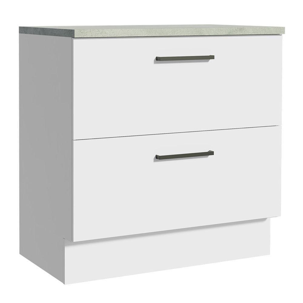 Balcão 80 Cm 2 Gavetas Branco Agata Madesa Branco - 1