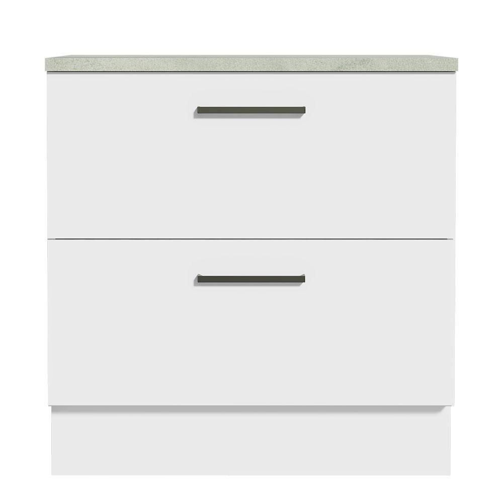Balcão 80 Cm 2 Gavetas Branco Agata Madesa Branco - 6