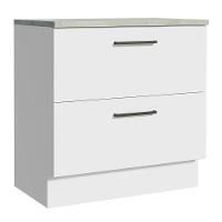 Balcão 80 Cm 2 Gavetas Branco Agata Madesa Branco - 1
