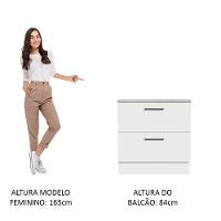Balcão 80 Cm 2 Gavetas Branco Agata Madesa Branco - 7