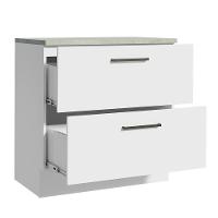 Balcão 80 Cm 2 Gavetas Branco Agata Madesa Branco - 8