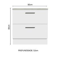 Balcão 80 Cm 2 Gavetas Branco Agata Madesa Branco - 9