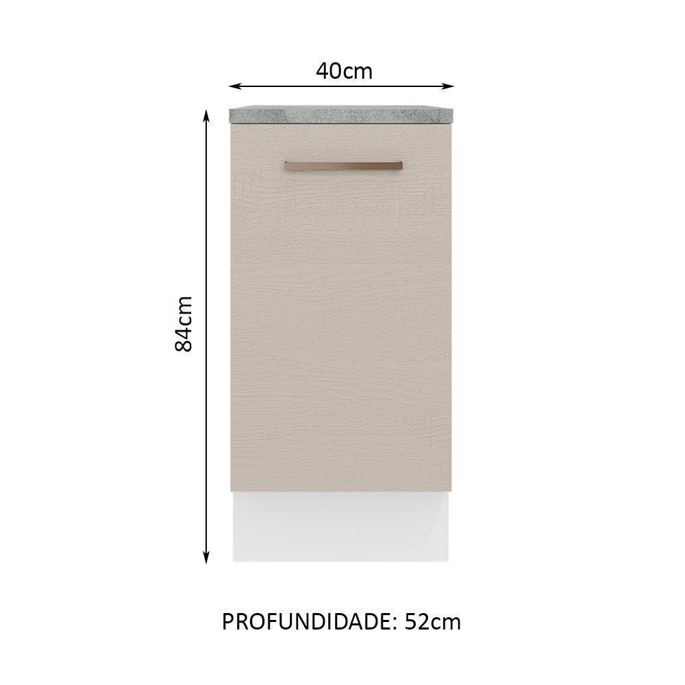 Balcão 40 Cm 1 Porta Branco/crema Agata Madesa Branco/crema - 10