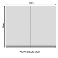 Armário Aéreo Glamy 80cm 2 Portas Rustic/Branco Madesa - 7