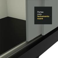 Guarda-roupa Madesa Reno 3 Portas Correr Espelho Preto Cinza - 5