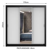 Guarda Roupa Casal Mônaco 3 Portas de Correr Espelho Madesa - 3