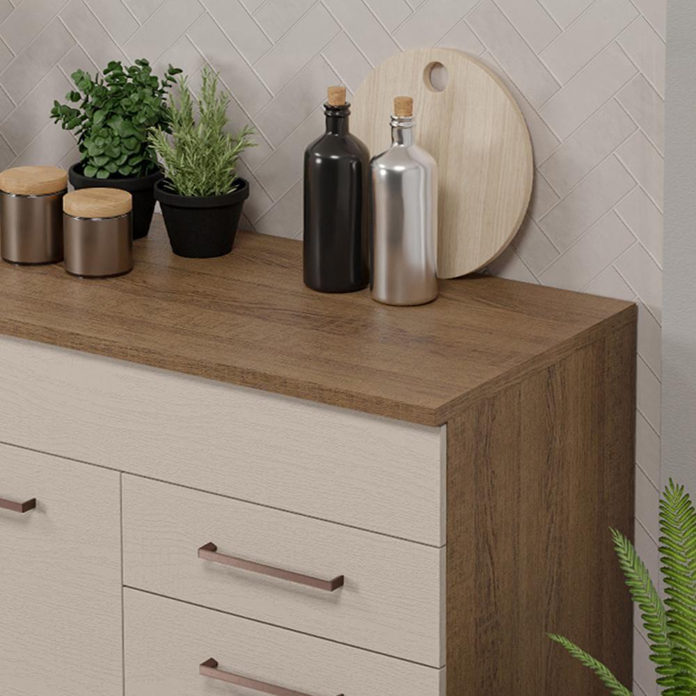 Balcão Gabinete De Pia 150 Cm 2 Gavetas 2 Portas (com Tampo) Rustic/crema Agata Madesa - 6