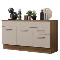 Balcão Gabinete De Pia 150 Cm 2 Gavetas 2 Portas (com Tampo) Rustic/crema Agata Madesa - 9