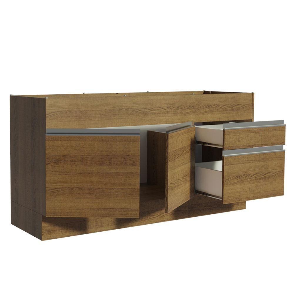 Balcão de Pia Glamy 2 Portas 2 Gavetas Rustic Madesa - 3