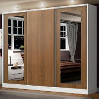 Guarda-roupa Casal Madesa Eros 3 Portas de Correr com Espelhos  - 1
