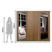 Guarda-roupa Casal Madesa Eros 3 Portas de Correr com Espelhos  - 2