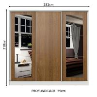 Guarda-roupa Casal Madesa Eros 3 Portas de Correr com Espelhos  - 6