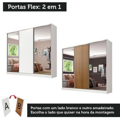 Guarda Roupa Casal Royale 3 Portas de Correr 4 Gavetas Branco Madesa