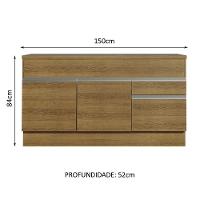 Balcão de Pia Glamy 2 Portas 2 Gavetas Madesa - 7