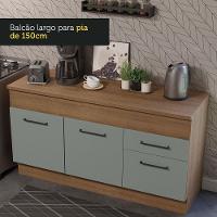 Balcão De Pia 150 Cm 2 Portas E 2 Gavetas Rustic/Cinza - 5