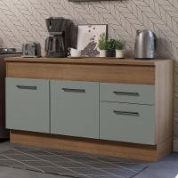 Balcão De Pia 150 Cm 2 Portas E 2 Gavetas Rustic/Cinza - 10