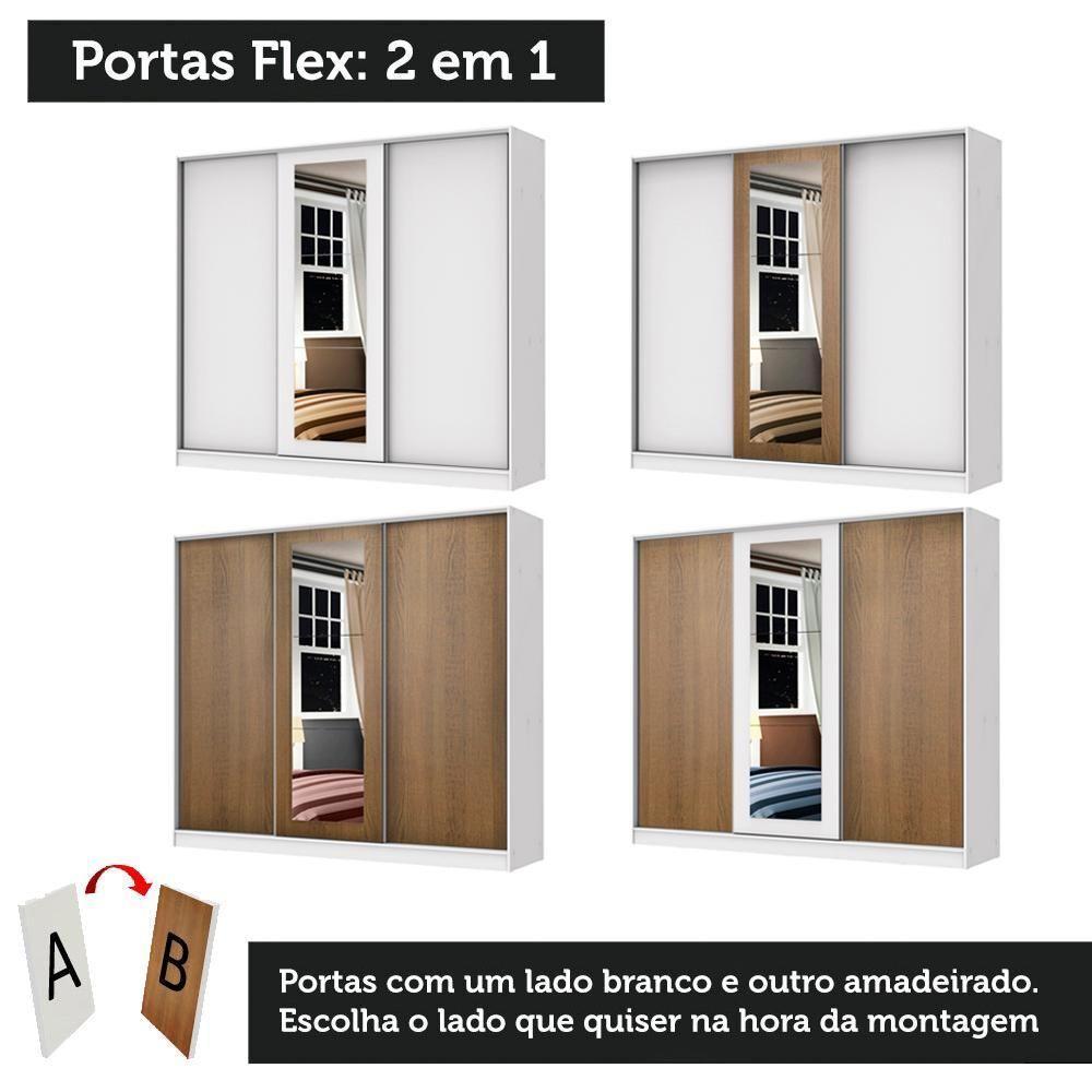 Guarda Roupa Casal 100%Mdf Madesa Eros 3 Portas BR/BR/rustic - 3