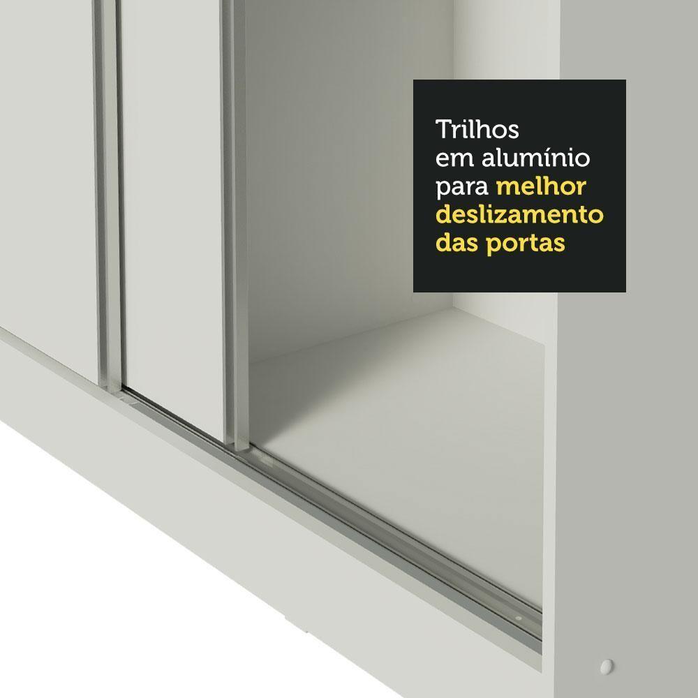 Guarda-roupa Casal Eros 3 Portas de Correr com Espelhos com Pés Madesa - 7