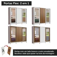 Guarda-roupa Casal Eros 3 Portas de Correr com Espelhos com Pés Madesa - 3