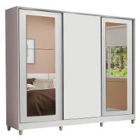 Guarda-roupa Casal Eros 3 Portas de Correr com Espelhos com Pés Madesa - 5