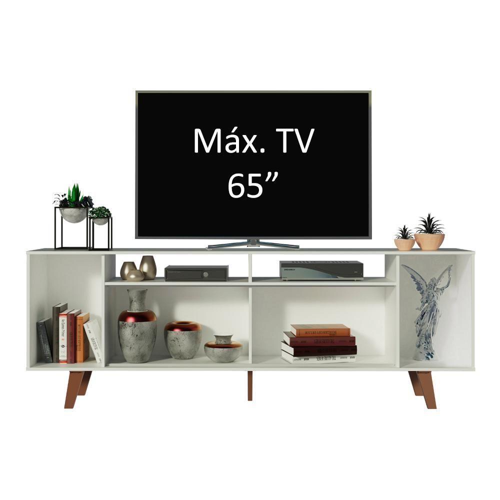 Rack Cancun para TV até 65" com Pés Branco/Rustic Madesa - 9