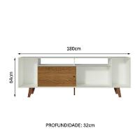 Rack Cancun para TV até 65" com Pés Branco/Rustic Madesa - 3