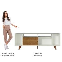 Rack Cancun para TV até 65" com Pés Branco/Rustic Madesa - 5