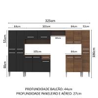 Cozinha Completa Emilly Armário e Balcão Preto/Rustic Madesa - 8