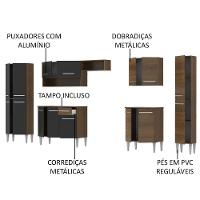 Cozinha Completa Emilly Armário e Balcão Preto/Rustic Madesa - 6