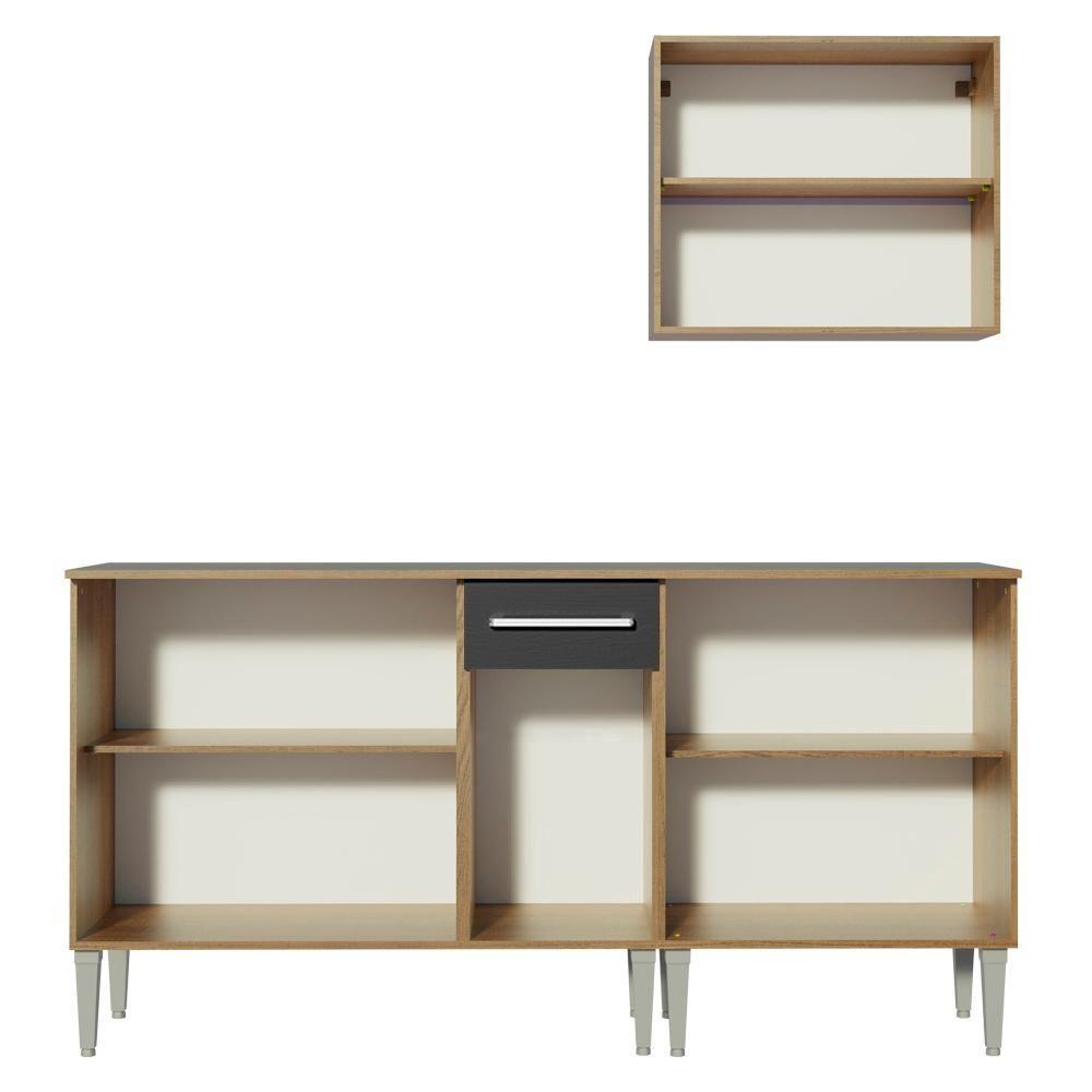 Cozinha Compacta Madesa com Armário e Balcão Rustic/preto - 10