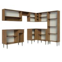 Armário De Cozinha Completa De Canto 417cm Rustic/Preto Emilly Madesa 02 - 7