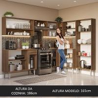 Armário De Cozinha Completa De Canto 417cm Rustic/Preto Emilly Madesa 02 - 8