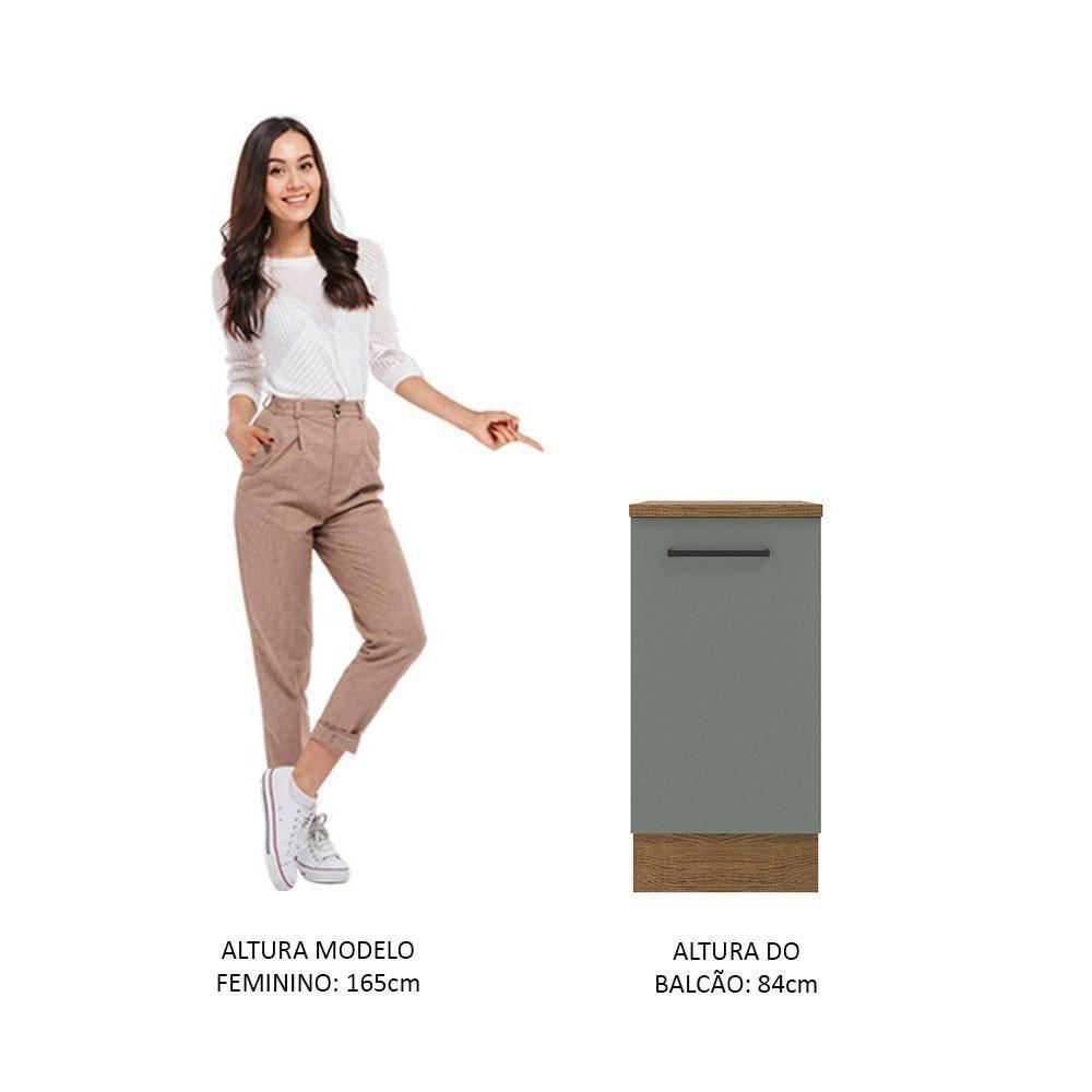 Balcão Madesa Agata 40 Cm 1 Porta Rustic Cinza - 7