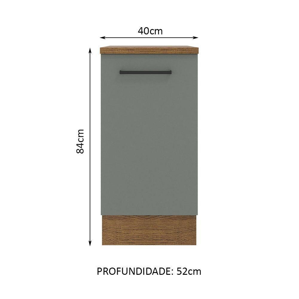 Balcão Madesa Agata 40 Cm 1 Porta Rustic Cinza - 2