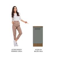 Balcão Madesa Agata 40 Cm 1 Porta Rustic Cinza - 10