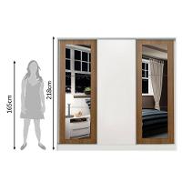 Guarda-roupa Casal Eros 3 Portas de Correr com Espelhos Madesa 