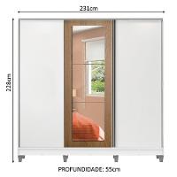 Guarda Roupa Casal 100%Mdf Madesa Eros 3 Portas de Correr - 12