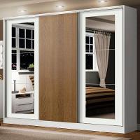 Guarda-roupa Casal Eros 3 Portas de Correr com Espelhos Madesa  - 1