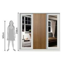 Guarda-roupa Casal Eros 3 Portas de Correr com Espelhos Madesa 