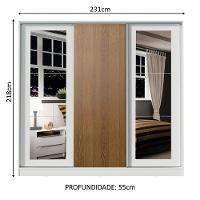 Guarda-roupa Casal Eros 3 Portas de Correr com Espelhos Madesa  - 8