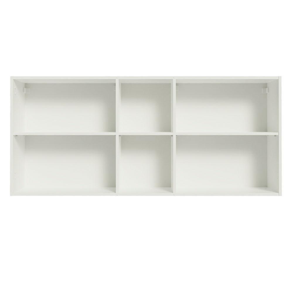 Armário Aéreo 150 Cm 2 Portas E 2 Nichos Branco/Cinza - 2